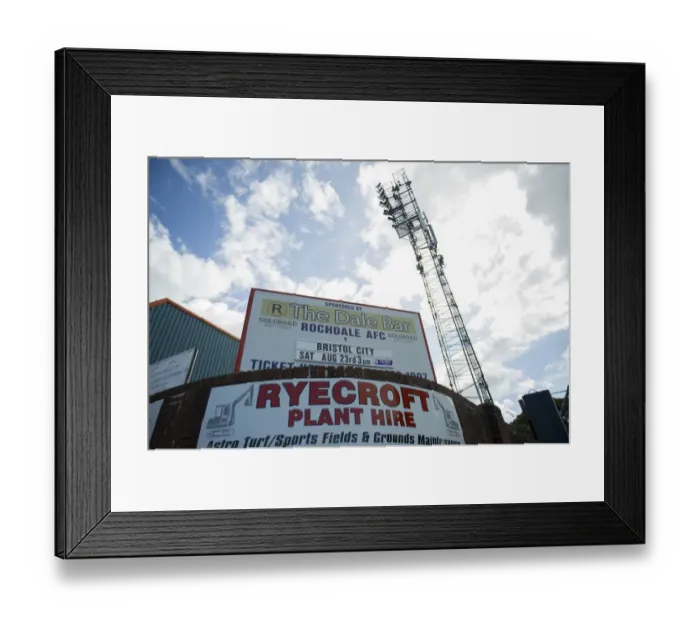 Framed Print : Rochdale vs. Bristol City: A Football Rivalry at Spotland Stadium (August 23, 2014)