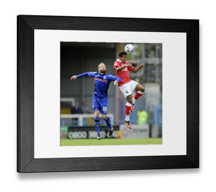 Framed Print : Korey Smith's Headed Goal Under Pressure from Matt Done - Rochdale vs. Bristol City, Sky Bet League One Framed Print : Korey Smith's Headed Goal Under Pressure from Matt Done - Rochdale vs. Bristol City, Sky Bet League One