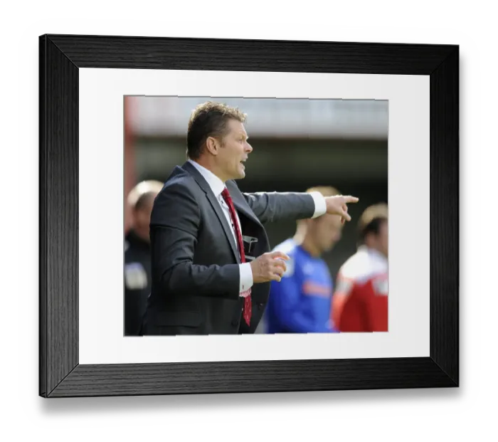 Framed Print : Steve Cotterill at the Helm: Bristol City's Manager in Action at Rochdale's Spotland Stadium (August 2014) Framed Print : Steve Cotterill at the Helm: Bristol City's Manager in Action at Rochdale's Spotland Stadium (August 2014)