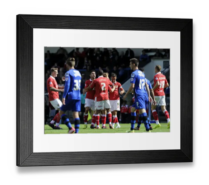 Framed Print : Luke Freeman's Euphoric Moment: The Thrilling Goal Against Rochdale in Sky Bet League One (2014) Framed Print : Luke Freeman's Euphoric Moment: The Thrilling Goal Against Rochdale in Sky Bet League One (2014)