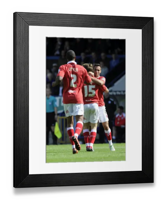 Framed Print : Bristol City: Luke Freeman and Sam Baldock's Jubilant Moment after Scoring against Rochdale AFC in Sky Bet League One, 2014 Framed Print : Bristol City: Luke Freeman and Sam Baldock's Jubilant Moment after Scoring against Rochdale AFC in Sky Bet League One, 2014