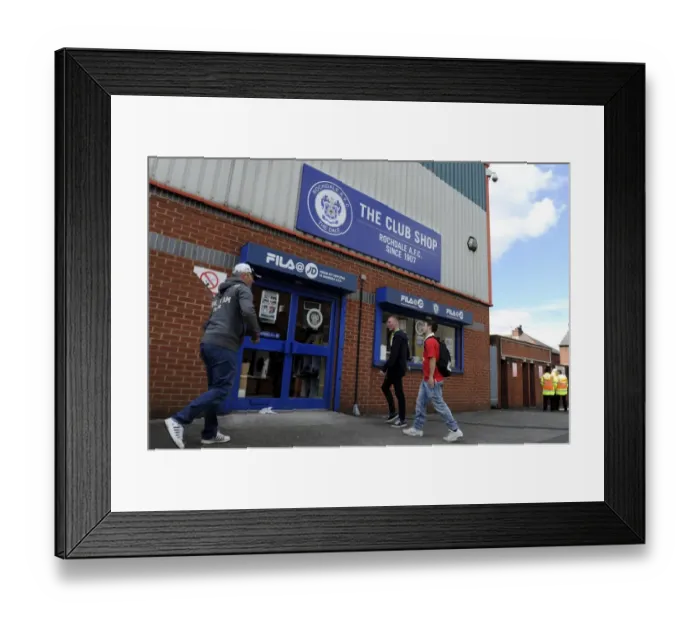 Framed Print : Sky Bet League One: Rochdale vs. Bristol City Clash at Spotland Stadium Framed Print : Sky Bet League One: Rochdale vs. Bristol City Clash at Spotland Stadium