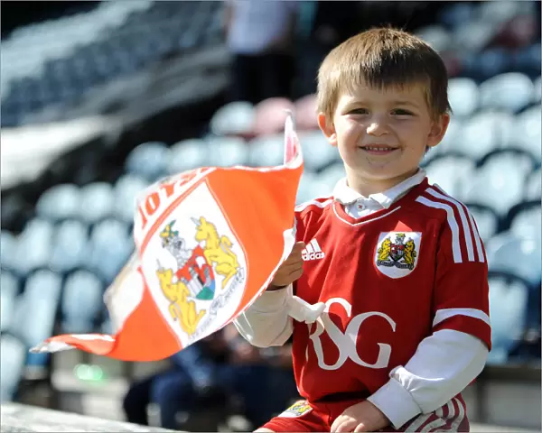 Young Bristol City Fan's Excitement at Rochdale AFC Match, Sky Bet League One