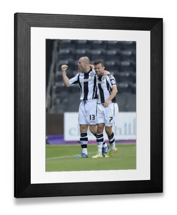 Framed Print : Celebrating Together: A Unique Moment between Zeli Ismail and Gary Jones during Notts County vs. Bristol City, August 2014 Framed Print : Celebrating Together: A Unique Moment between Zeli Ismail and Gary Jones during Notts County vs. Bristol City, August 2014