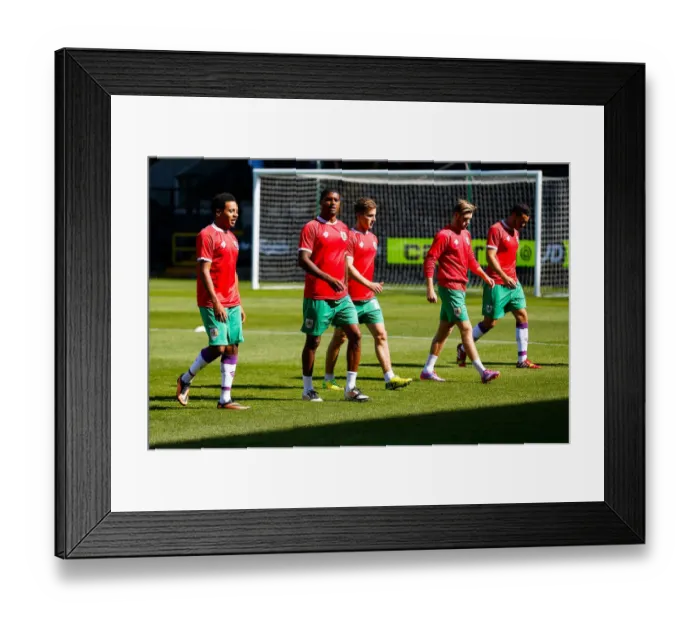 Framed Print : Bristol City Football Team Warm-Up Ahead of Notts County Match, 2014