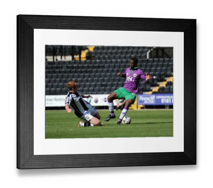Framed Print : Kieran Agard Faces Off in Notts County vs. Bristol City Football Clash, August 2014 Framed Print : Kieran Agard Faces Off in Notts County vs. Bristol City Football Clash, August 2014