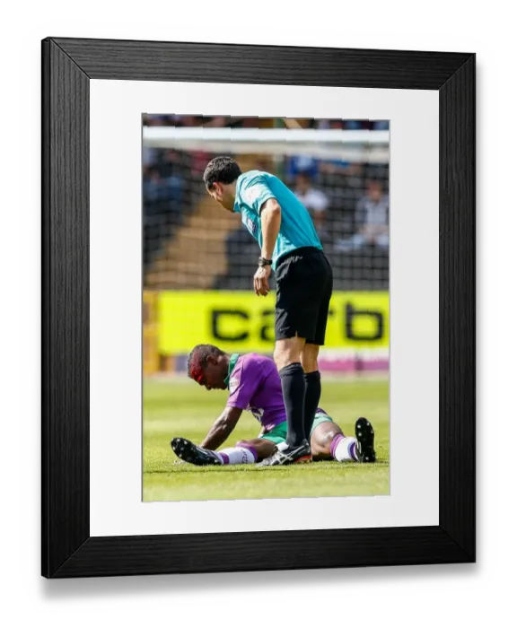 Framed Print : Bloodied Kieran Agard: The Intense Moment of Collision at Notts County vs. Bristol City Football Match, 2014 Framed Print : Bloodied Kieran Agard: The Intense Moment of Collision at Notts County vs. Bristol City Football Match, 2014