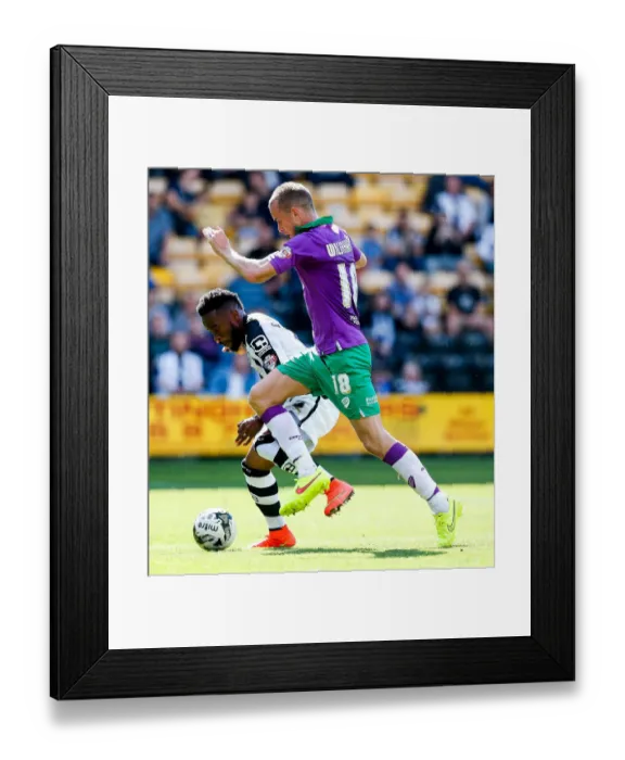 Framed Print : Aaron Wilbraham vs Mustapha Dumbuya: Intense Moment in Notts County vs Bristol City Football Match, 2014 Framed Print : Aaron Wilbraham vs Mustapha Dumbuya: Intense Moment in Notts County vs Bristol City Football Match, 2014