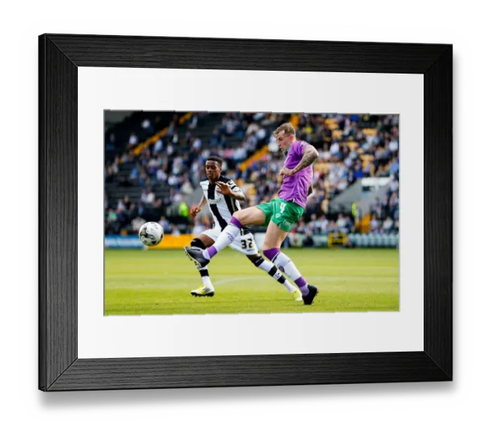 Framed Print : Aden Flint vs Reece Brown: Intense Battle at Meadow Lane, Notts County vs Bristol City, Sky Bet League 1