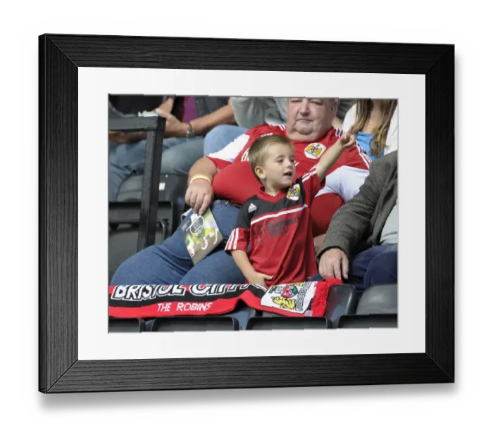 Framed Print : Bristol City Fan's Passionate Support at Notts County vs. Bristol City, Sky Bet League One (August 2014)