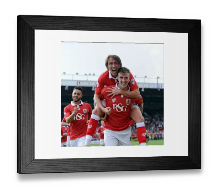 Framed Print : Aden Flint's Goal Celebration: Bristol City vs Scunthorpe United, September 6, 2014