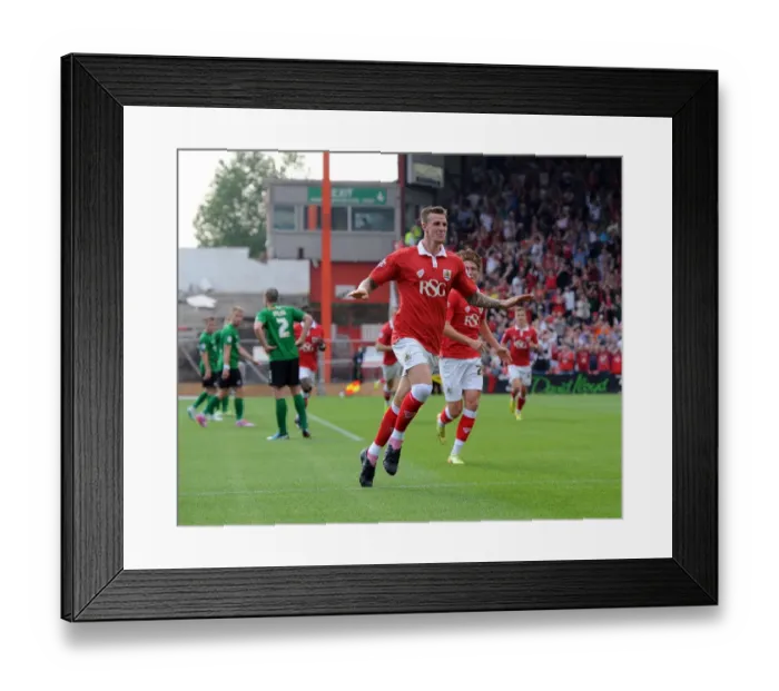 Framed Print : Aden Flint's Thrilling Goal Celebration: Bristol City's Victory Over Scunthorpe United, September 6, 2014 Framed Print : Aden Flint's Thrilling Goal Celebration: Bristol City's Victory Over Scunthorpe United, September 6, 2014