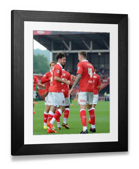 Framed Print : Bristol City Football Club: Double Trouble - Cunningham and Flint Celebrate Goals Against Scunthorpe United, September 6, 2014 Framed Print : Bristol City Football Club: Double Trouble - Cunningham and Flint Celebrate Goals Against Scunthorpe United, September 6, 2014