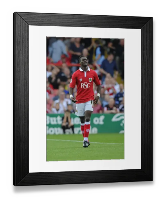 Framed Print : Bristol City's Kieran Agard in Action during Sky Bet League One Match against Scunthorpe United, September 2014