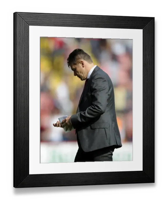 Framed Print : Steve Cotterill Guides Bristol City in Sky Bet League One Battle Against Scunthorpe United, 2014