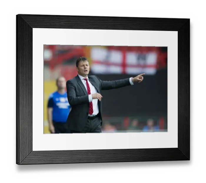 Framed Print : Steve Cotterill Leads Bristol City in Sky Bet League One Clash Against Scunthorpe United, 2014