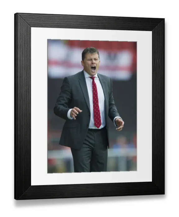 Framed Print : Steve Cotterill Leads Bristol City in Sky Bet League One Clash Against Scunthorpe United, September 2014
