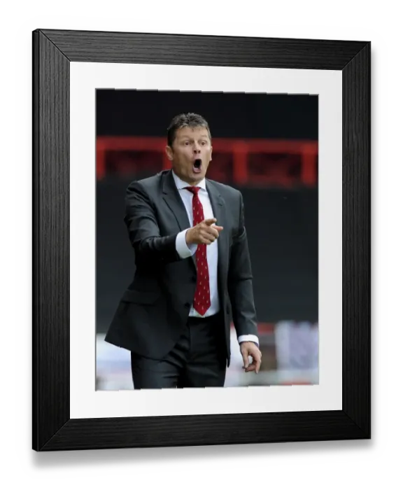 Framed Print : Steve Cotterill Leads Bristol City in Sky Bet League One Clash Against Scunthorpe United, 2014