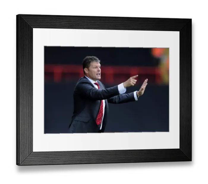 Framed Print : Steve Cotterill Leads Bristol City in Sky Bet League One Match against Scunthorpe United, September 2014
