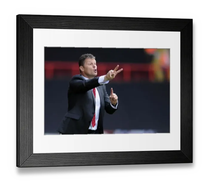 Framed Print : Steve Cotterill Guides Bristol City in Sky Bet League One Battle Against Scunthorpe United, 2014