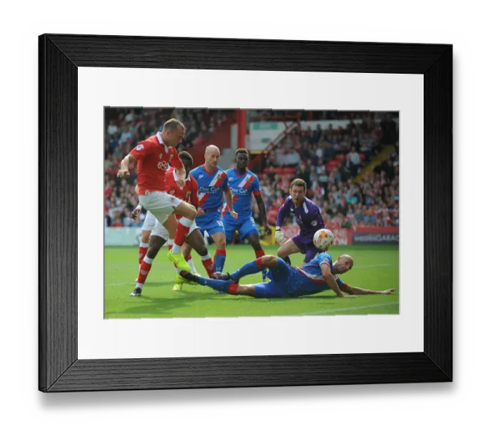 Framed Print : Thrilling Moment: Aaron Wilbraham Scores for Bristol City against Doncaster Rovers, September 13, 2014