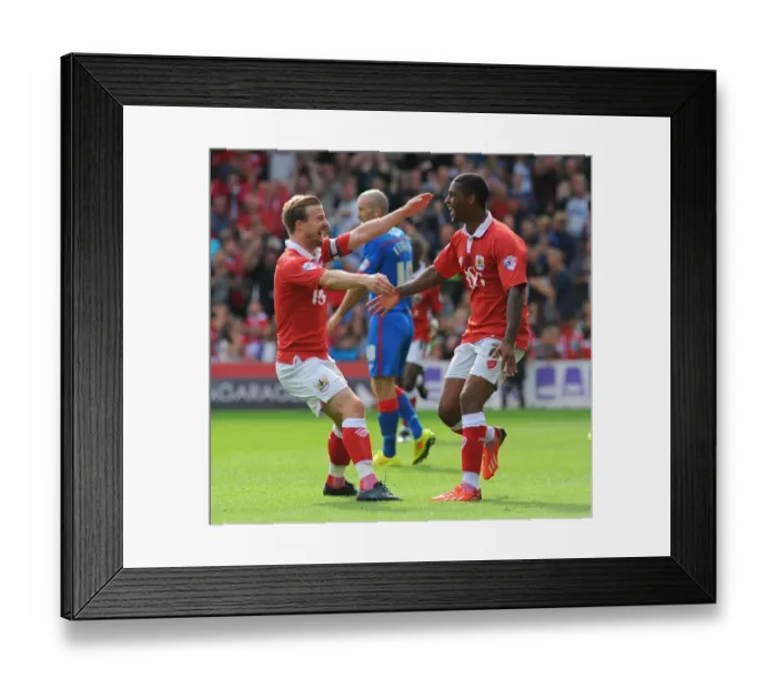 Framed Print : Mark Little and Wade Elliott Celebrate Goal for Bristol City against Doncaster Rovers, September 13, 2014 Framed Print : Mark Little and Wade Elliott Celebrate Goal for Bristol City against Doncaster Rovers, September 13, 2014