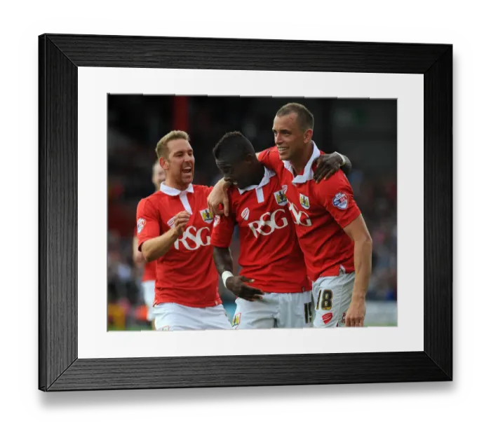 Framed Print : Celebration at Ashton Gate: Agard, Wilbraham, and Wagstaff Rejoice in Bristol City's Victory over Doncaster Rovers Framed Print : Celebration at Ashton Gate: Agard, Wilbraham, and Wagstaff Rejoice in Bristol City's Victory over Doncaster Rovers