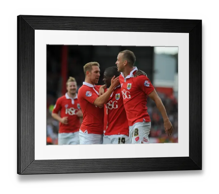 Framed Print : Bristol City Celebrates: Agard, Wilbraham, Wagstaff vs Doncaster Rovers, September 13, 2014 Framed Print : Bristol City Celebrates: Agard, Wilbraham, Wagstaff vs Doncaster Rovers, September 13, 2014