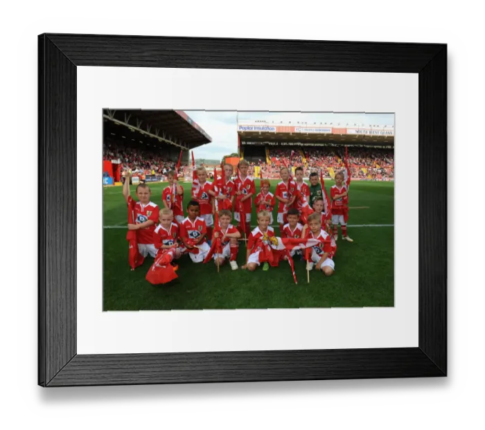 Framed Print : Bristol City Football Club: Honor Guard and Flag Ceremony during Sky Bet League One Match against Doncaster Rovers
