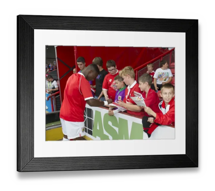 Framed Print : Bristol City's Kieran Agard Signing Autographs at Ashton Gate, Bristol City v Doncaster Rovers, Sky Bet League One Framed Print : Bristol City's Kieran Agard Signing Autographs at Ashton Gate, Bristol City v Doncaster Rovers, Sky Bet League One