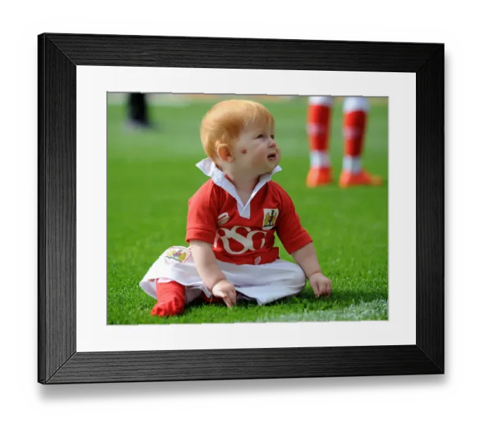 Framed Print : Young Fan's Excitement at Bristol City vs Doncaster Rovers Match, September 13, 2014