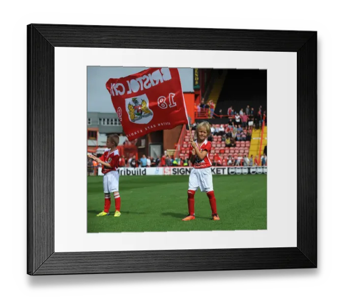 Framed Print : Bristol City vs Doncaster Rovers: Flagbearer and Guard of Honor Ceremony at Ashton Gate, Sky Bet League One