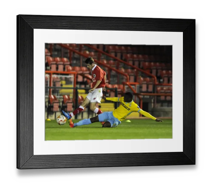 Framed Print : Bristol City U21s: Tom Fry Takes Determined Shot Against Crystal Palace Framed Print : Bristol City U21s: Tom Fry Takes Determined Shot Against Crystal Palace
