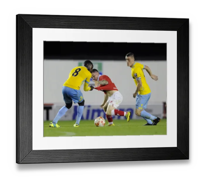 Framed Print : Intense Rivalry: Monelle vs. Boateng Clash in Bristol City U21s vs Crystal Palace U21s Football Match
