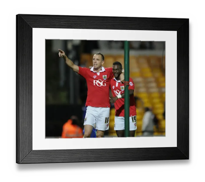 Framed Print : Bristol City's Wilbraham and Agard Celebrate Goal Against Port Vale, Sky Bet League One, 2014 Framed Print : Bristol City's Wilbraham and Agard Celebrate Goal Against Port Vale, Sky Bet League One, 2014