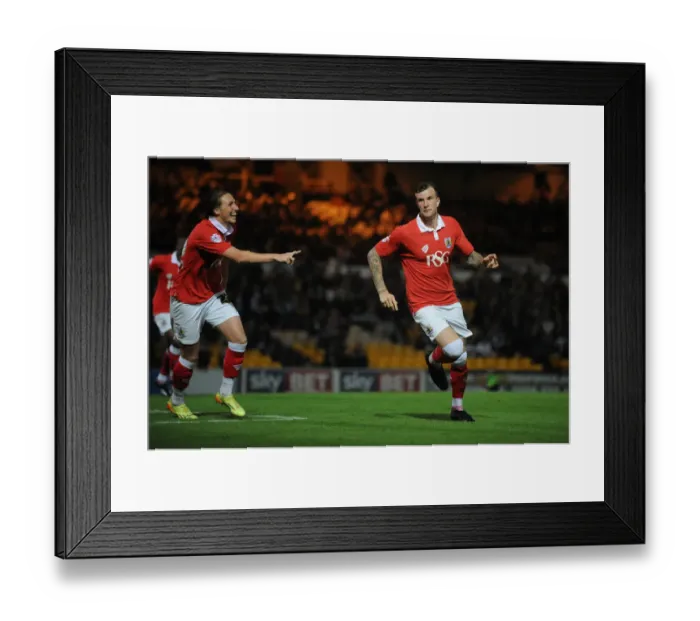 Framed Print : Aden Flint's Euphoric Goal: Port Vale vs. Bristol City, Sky Bet League One, 2014 Framed Print : Aden Flint's Euphoric Goal: Port Vale vs. Bristol City, Sky Bet League One, 2014