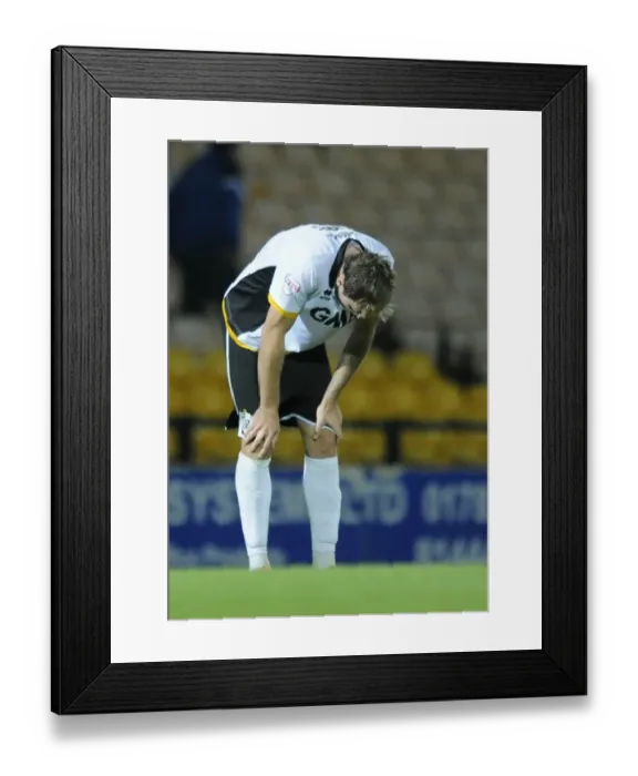 Framed Print : Dejected Chris Lines: Port Vale's Defeat Against Bristol City Framed Print : Dejected Chris Lines: Port Vale's Defeat Against Bristol City