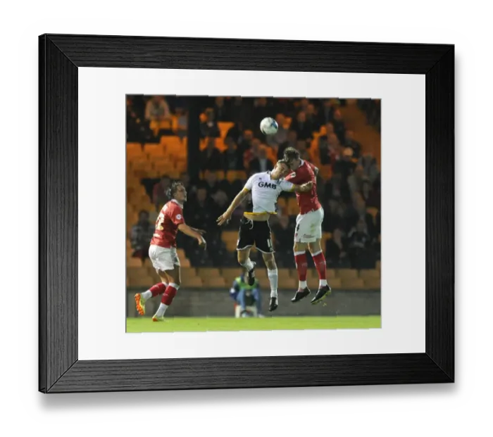 Framed Print : Aden Flint Heads the Ball for Bristol City in Port Vale Match, September 16, 2014 Framed Print : Aden Flint Heads the Ball for Bristol City in Port Vale Match, September 16, 2014