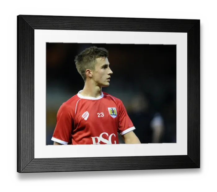 Framed Print : Bristol City's Joe Bryan in Action at Vale Park, September 16, 2014 - Football Match