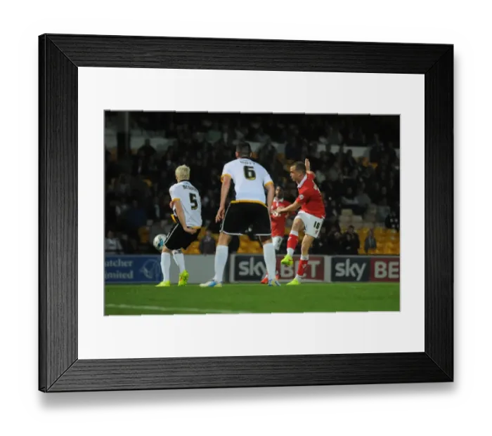Framed Print : Determined Moment: Wilbraham's Powerful Shot for Bristol City against Port Vale Framed Print : Determined Moment: Wilbraham's Powerful Shot for Bristol City against Port Vale