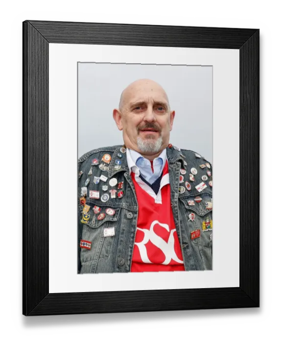 Framed Print : A Passionate Bristol City Fan's Pin Badge Collection at Fleetwood Town Match, 2014 Framed Print : A Passionate Bristol City Fan's Pin Badge Collection at Fleetwood Town Match, 2014
