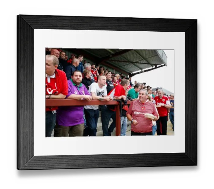 Framed Print : Bristol City Fans Gathering at Fleetwood Town's Highbury Stadium for Sky Bet League 1 Match Framed Print : Bristol City Fans Gathering at Fleetwood Town's Highbury Stadium for Sky Bet League 1 Match