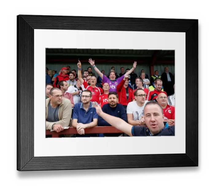 Framed Print : Bristol City Fans Unite Before Fleetwood Showdown, 2014