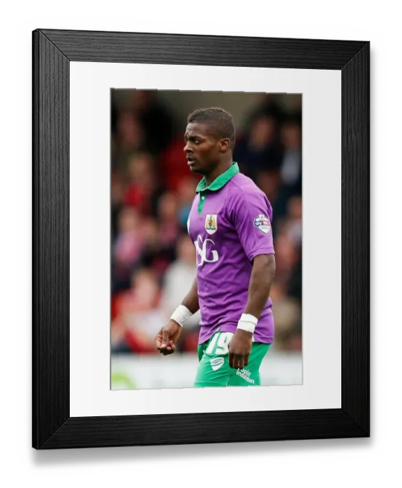 Framed Print : Bristol City's Kieran Agard Watches the Action at Fleetwood Town (2014) Framed Print : Bristol City's Kieran Agard Watches the Action at Fleetwood Town (2014)