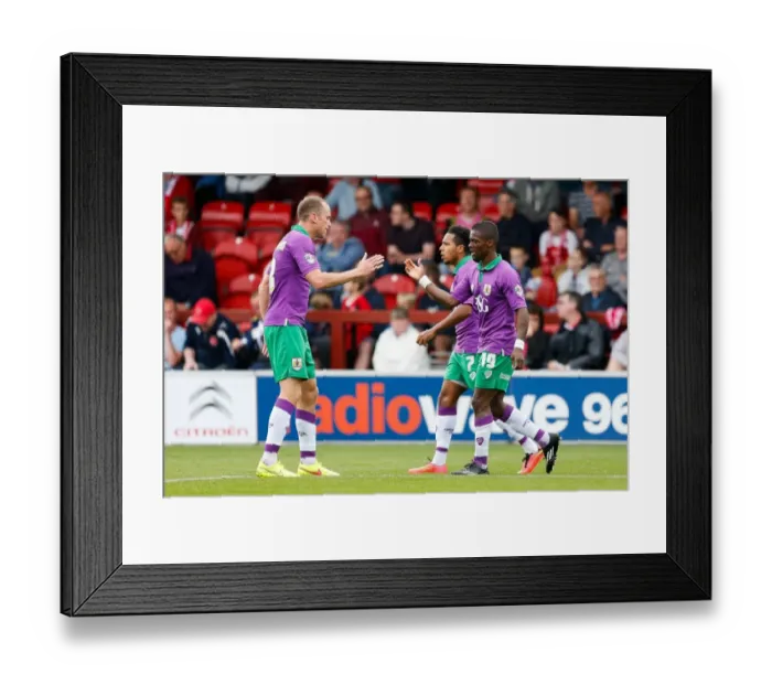 Framed Print : Bristol City's Kieran Agard Celebrates Goal with Aaron Wilbraham vs Fleetwood Town, 2014 Framed Print : Bristol City's Kieran Agard Celebrates Goal with Aaron Wilbraham vs Fleetwood Town, 2014