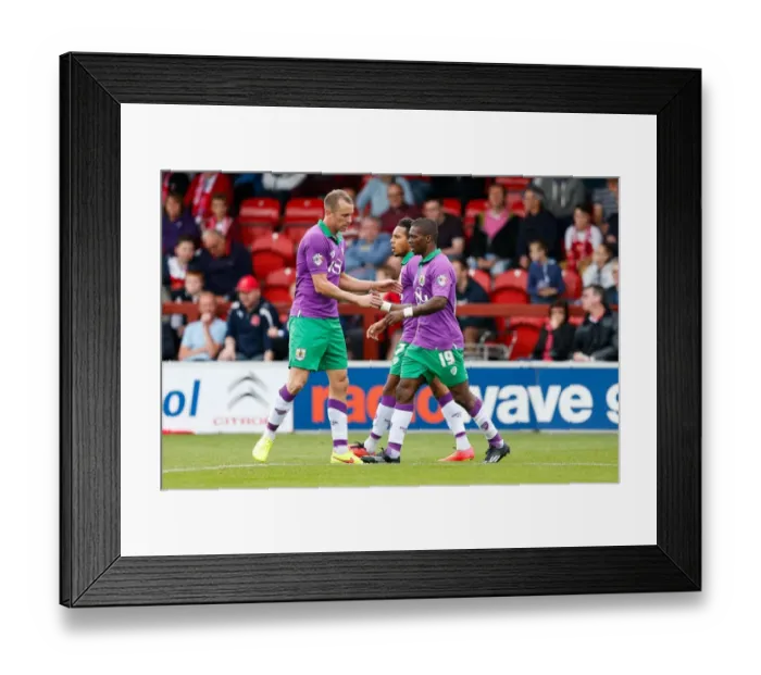Framed Print : Agard Scores, Wilbraham Celebrates: Bristol City's Victory Moment at Fleetwood Town, 2014 Framed Print : Agard Scores, Wilbraham Celebrates: Bristol City's Victory Moment at Fleetwood Town, 2014