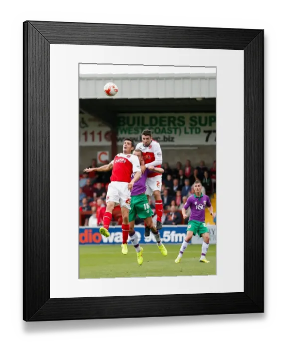 Framed Print : Bristol City's Aaron Wilbraham Battles for Ball Against Fleetwood's Jordan and McLaughlin Framed Print : Bristol City's Aaron Wilbraham Battles for Ball Against Fleetwood's Jordan and McLaughlin