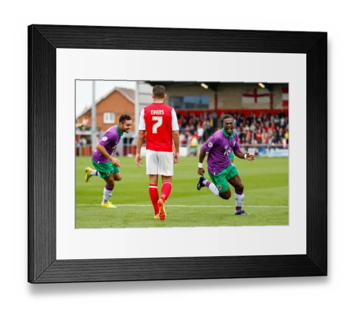 Framed Print : Kieran Agard's Brace: Bristol City Takes 1-2 Lead Over Fleetwood Town, 2014