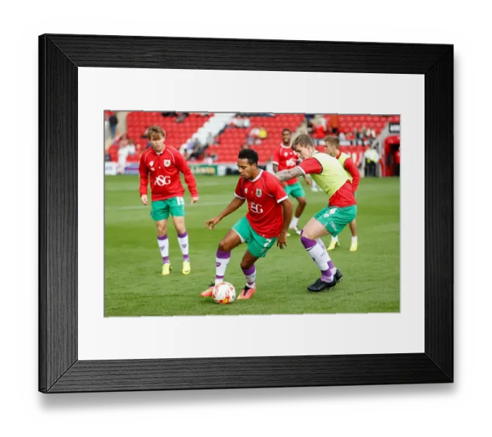 Framed Print : Bristol City Footballers Korey Smith and Aden Flint Warm Up Ahead of Fleetwood Town Match, 2014 Framed Print : Bristol City Footballers Korey Smith and Aden Flint Warm Up Ahead of Fleetwood Town Match, 2014