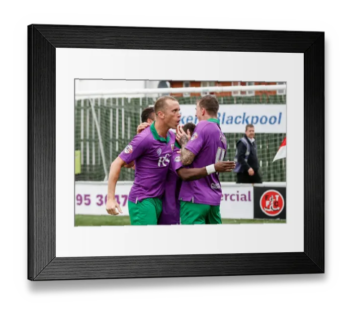 Framed Print : Bristol City's Kieran Agard and Aaron Wilbraham Celebrate Goal vs Fleetwood Town, 2014